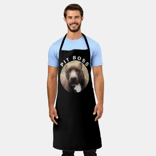 Pitbull Pet Foto Schwarz, kundenspezifisch Schürze (Getragen)