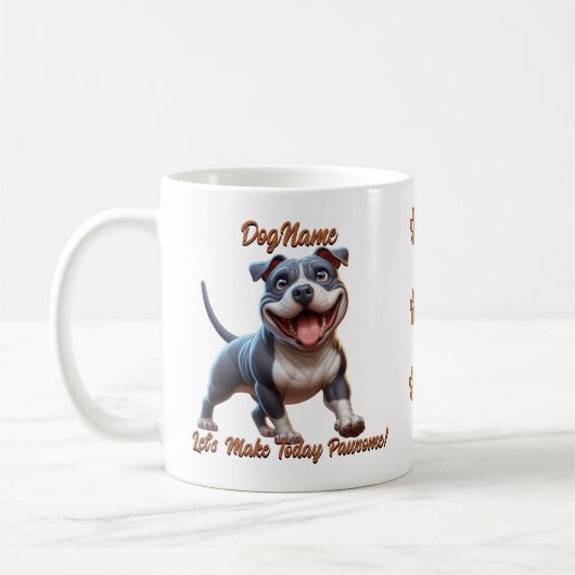 Pitbull Pit Bull - Dog hinzufügen, Text ändern Kaffeetasse (Links)
