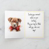 Pitbull Pit Bull Welpe Hund Geburtsname Karte (Innenseite)