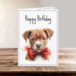 Pitbull Pit Bull Welpenhund Geburtstag Karte