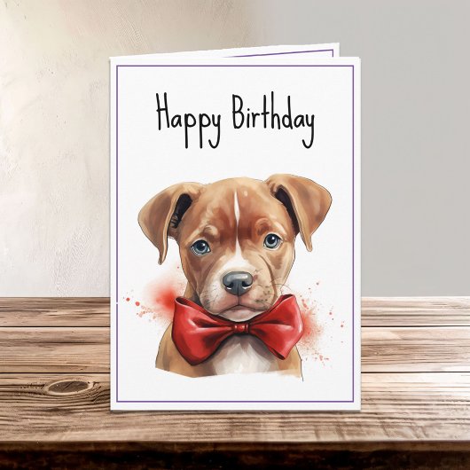 Pitbull Pit Bull Welpenhund Geburtstag Karte