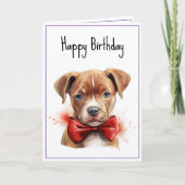 Pitbull Pit Bull Welpenhund Geburtstag Karte (Vorderseite)