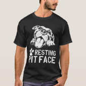 Pitbull Pit Face Rescue Pitbull Zeichnend T-Shirt (Vorderseite)