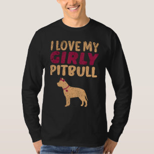 Pitbull Pit Girly Bull Pet Girl Dog Gender Reveal T-Shirt