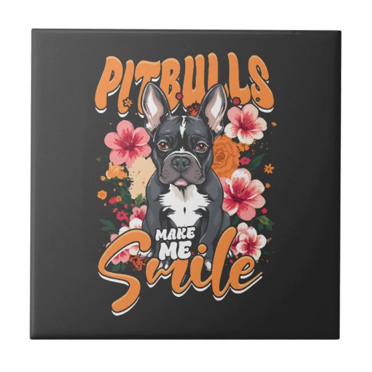 Pitbull Pitbulls Fliese (Vorderseite)