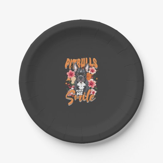 Pitbull Pitbulls Pappteller (Vorderseite)
