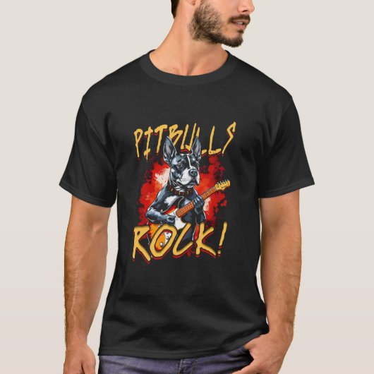Pitbull Pitbulls Rock T-Shirt (Vorderseite)