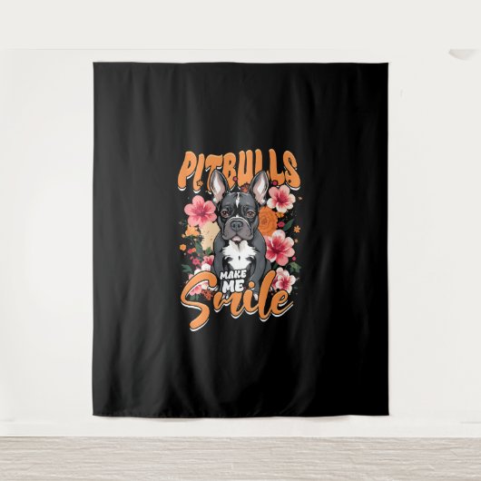 Pitbull Pitbuls Wandteppich (Vorderseite)