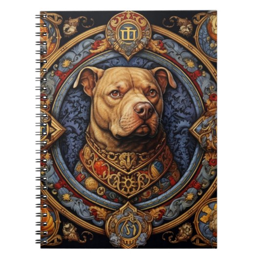 Pitbull " Pittie " Heraldic Medieval Notebook Notizblock (Vorderseite)