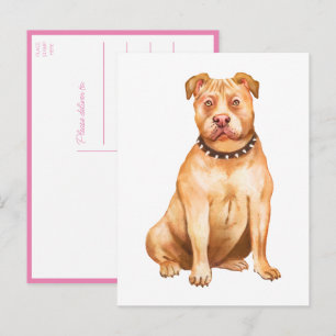 Pitbull Pittie Hundemädchen Vermisse Dich Liebe Pi Postkarte