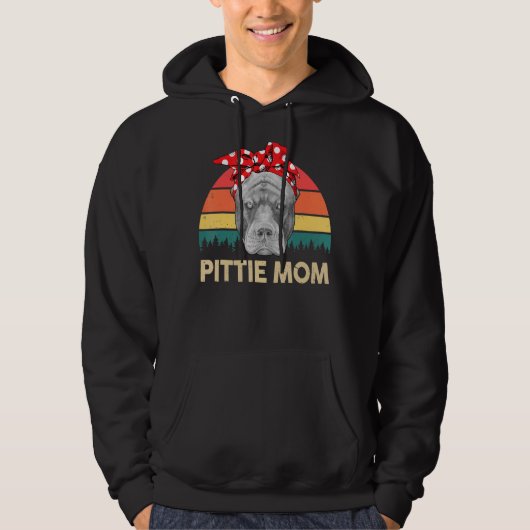 Pitbull Pittie Mama Vintag Hoodie (Vorderseite)
