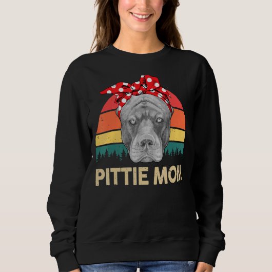 Pitbull Pittie Mama Vintag Sweatshirt (Vorderseite)