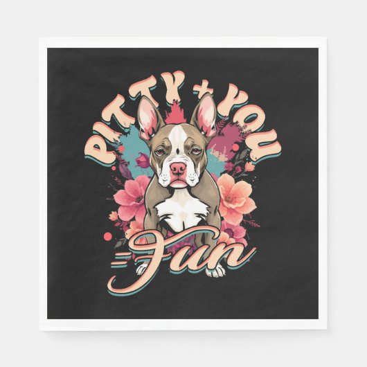 Pitbull Pitty + You = Spaß Serviette (Vorderseite)