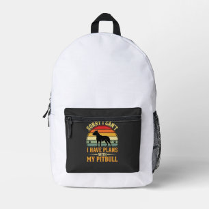 Pitbull plant Vintage-Sonnenuntergang-Hundefreund Bedruckter Rucksack