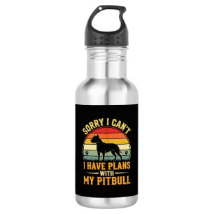 Pitbull plant Vintage-Sonnenuntergang-Hundefreund Edelstahlflasche