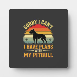 Pitbull plant Vintage-Sonnenuntergang-Hundefreund Fotoplatte
