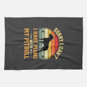 Pitbull plant Vintage-Sonnenuntergang-Hundefreund Geschirrtuch