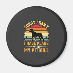 Pitbull plant Vintage-Sonnenuntergang-Hundefreund Magnet