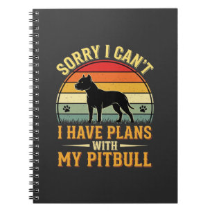 Pitbull plant Vintage-Sonnenuntergang-Hundefreund Notizblock