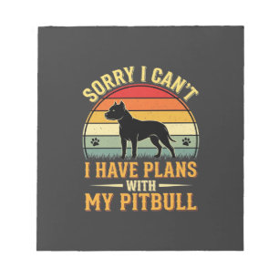 Pitbull plant Vintage-Sonnenuntergang-Hundefreund Notizblock