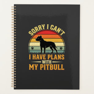 Pitbull plant Vintage-Sonnenuntergang-Hundefreund Planer