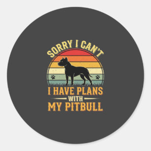 Pitbull plant Vintage-Sonnenuntergang-Hundefreund Runder Aufkleber