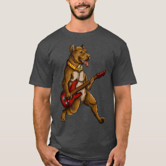 Pitbull Playing Gitarre Funny Pit Bull Pittie T-Shirt
