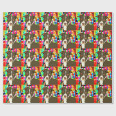 Pitbull Portrait Pop Art Geschenkpapier (Flach)