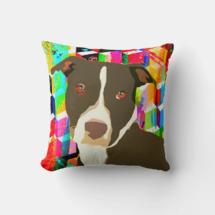 Pitbull Portrait Pop Art Kissen