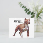 Pitbull Postkarte (Stehend Vorderseite)