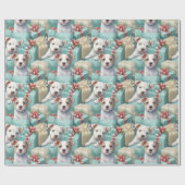 PitBull Puppies Pastel Moderne Weihnachten Geschenkpapier (Flach)