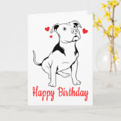 Pitbull Puppy Birthday Pit Bull Dog Liebhaber Karte (Gelbe Blume)