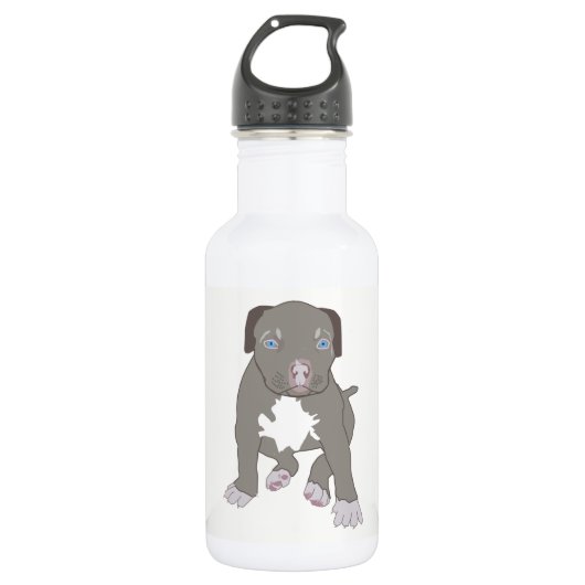 Pitbull Puppy Edelstahlflasche (Vorderseite)