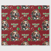 Pitbull Puppy Lasse sich beleuchten Funny Christma Geschenkpapier (Flach)