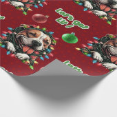 Pitbull Puppy Lasse sich beleuchten Funny Christma Geschenkpapier (Ecke)