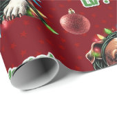 Pitbull Puppy Lasse sich beleuchten Funny Christma Geschenkpapier (Rolleneckpunkt)