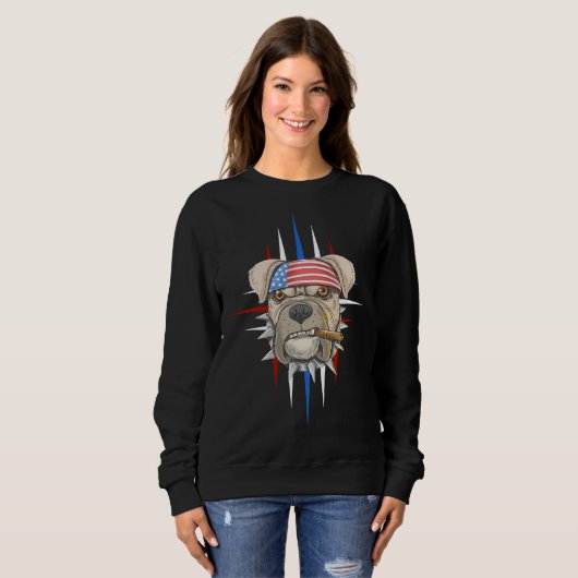 Pitbull-Rauchwagen Sweatshirt (Vorne ganz)