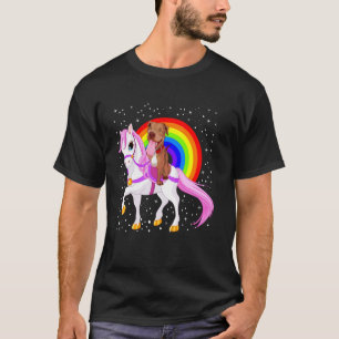 Pitbull Regenbogen Pferd T-Shirt