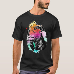 Pitbull Rescue Dog Adoptier Dont Shop Aquarell Mam T-Shirt