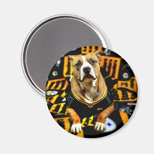 Pitbull Rescue Dog Fanatic Magnet (Vorderseite/Rückseite)