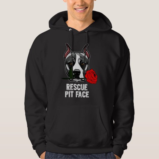 Pitbull Rescue Pit Face Funny Niedlich Pitbull Lov Hoodie (Vorderseite)