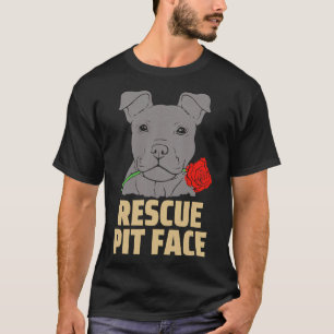 Pitbull Rescue Pit Face Funny Niedlich T-Shirt