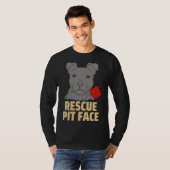 Pitbull Rescue Pit Face Funny Niedlich T-Shirt (Vorne ganz)