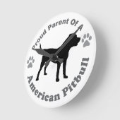 Pitbull Runde Wanduhr (Winkel)