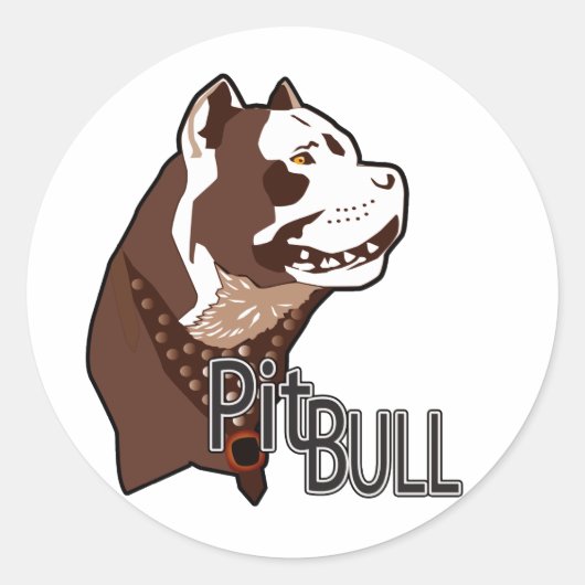 Pitbull Runder Aufkleber (Vorderseite)