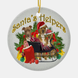 Pitbull Sankt Helfer-Verzierung Keramikornament