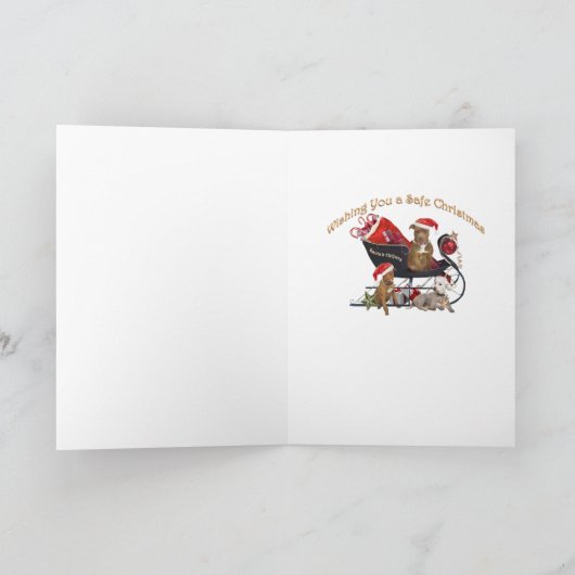 Pitbull "Santa's Sleigh" Karten (Innenseite)