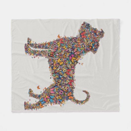 Pitbull Schmetterling Silhouette Bully Hund Liebha Fleecedecke (Vorderseite (Horizontal))