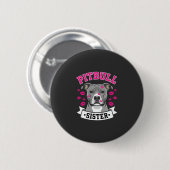 Pitbull-Schwester-Hundefreund-Vektordesign Button (Vorne & Hinten)