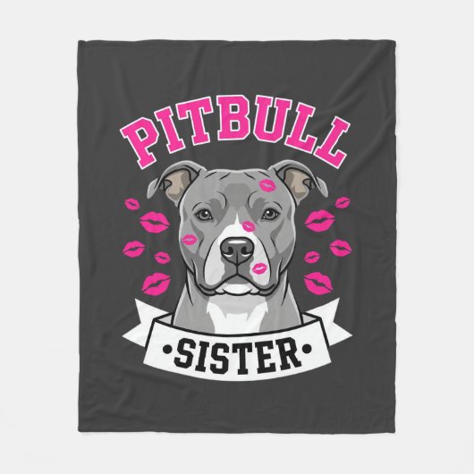 Pitbull-Schwester-Hundefreund-Vektordesign Fleecedecke (Vorderseite)